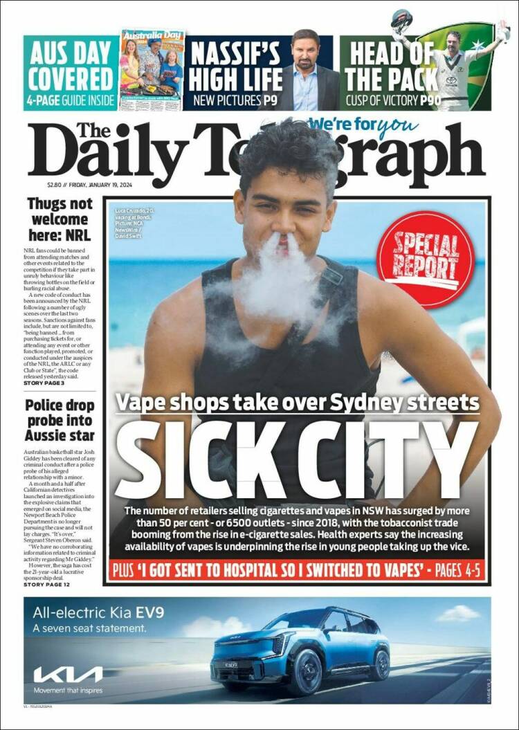 Portada de The Daily Telegraph (Australia)