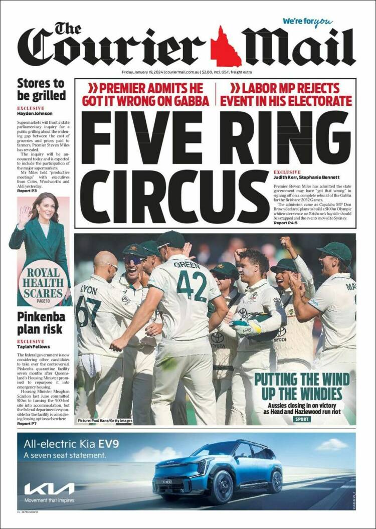 Portada de The Courier-Mail (Australia)