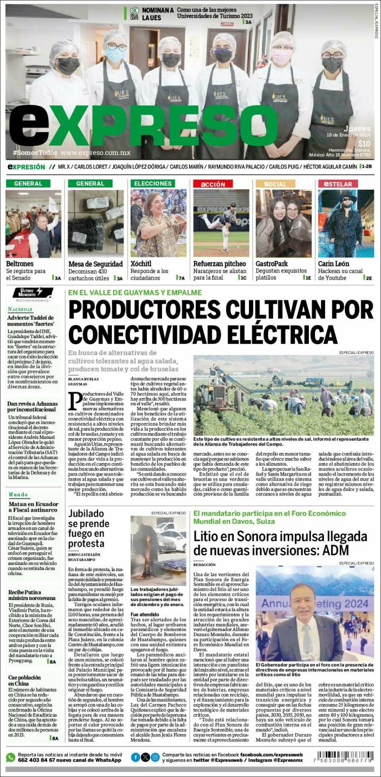 Portada de Expreso (México)