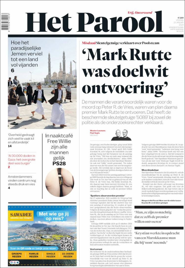 Portada de Het Parool (Países Bajos)