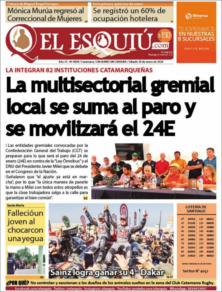 Portada de El Esquiu (Argentina)