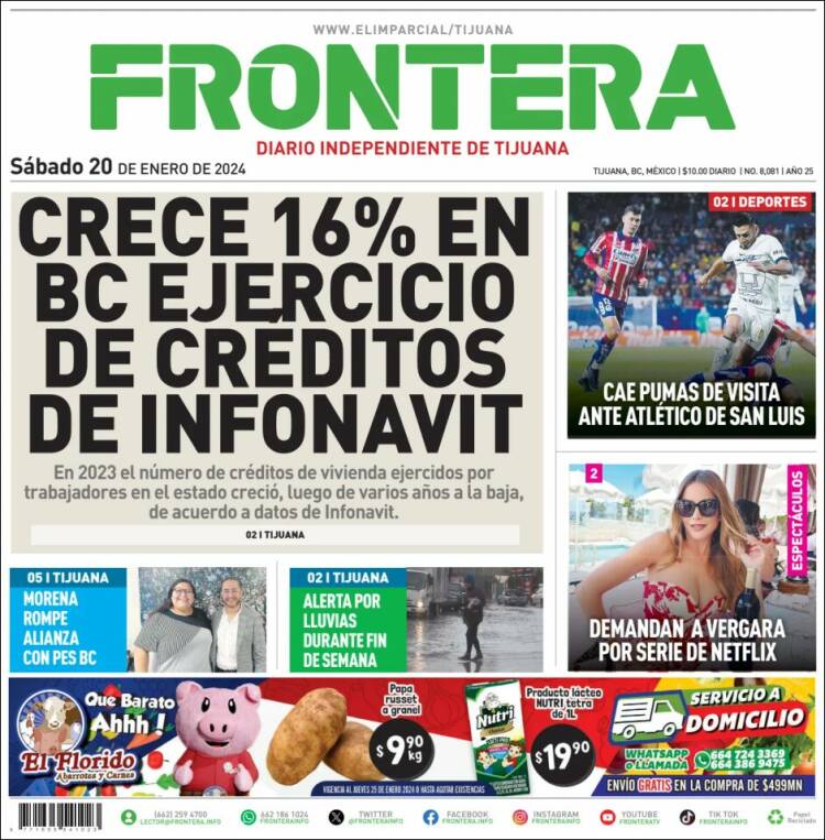 Portada de Frontera (México)