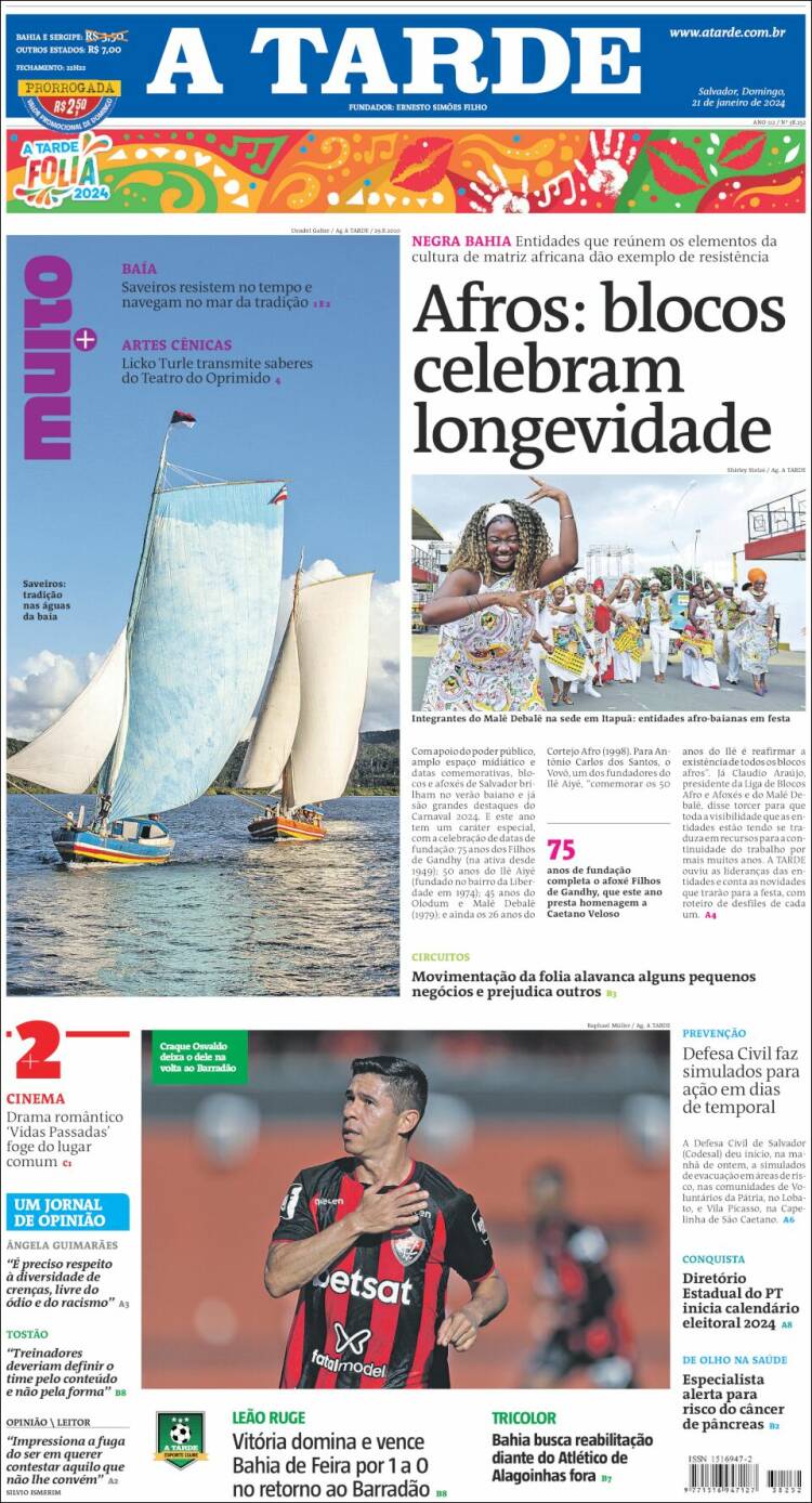 Portada de Diário A Tarde (Brasil)