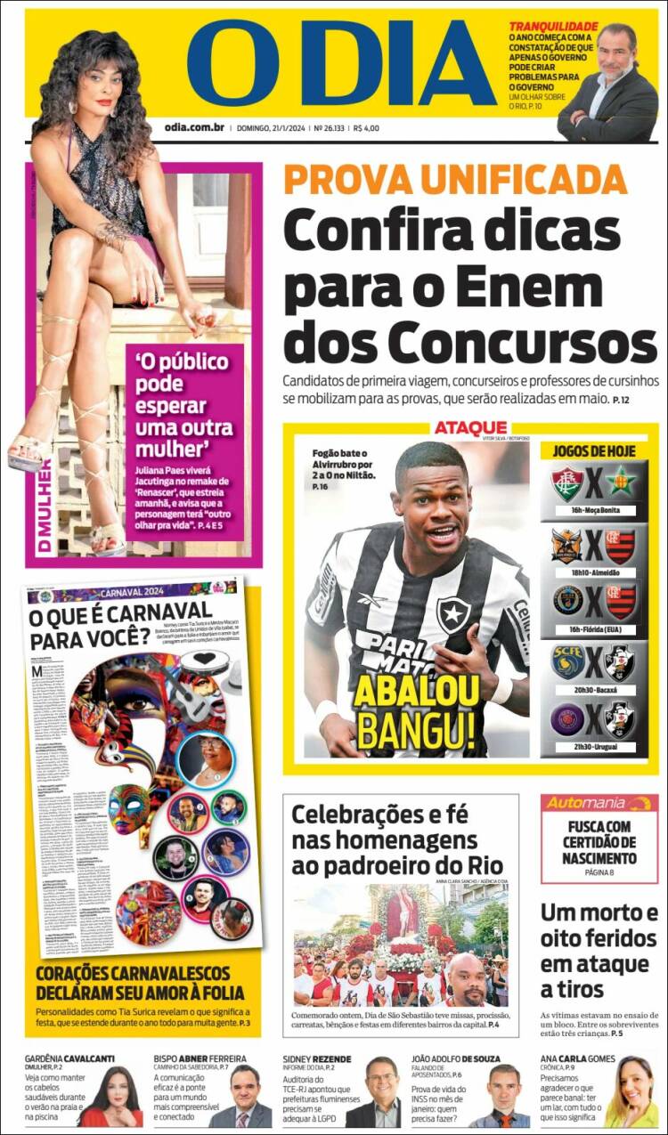Portada de O Dia (Brasil)