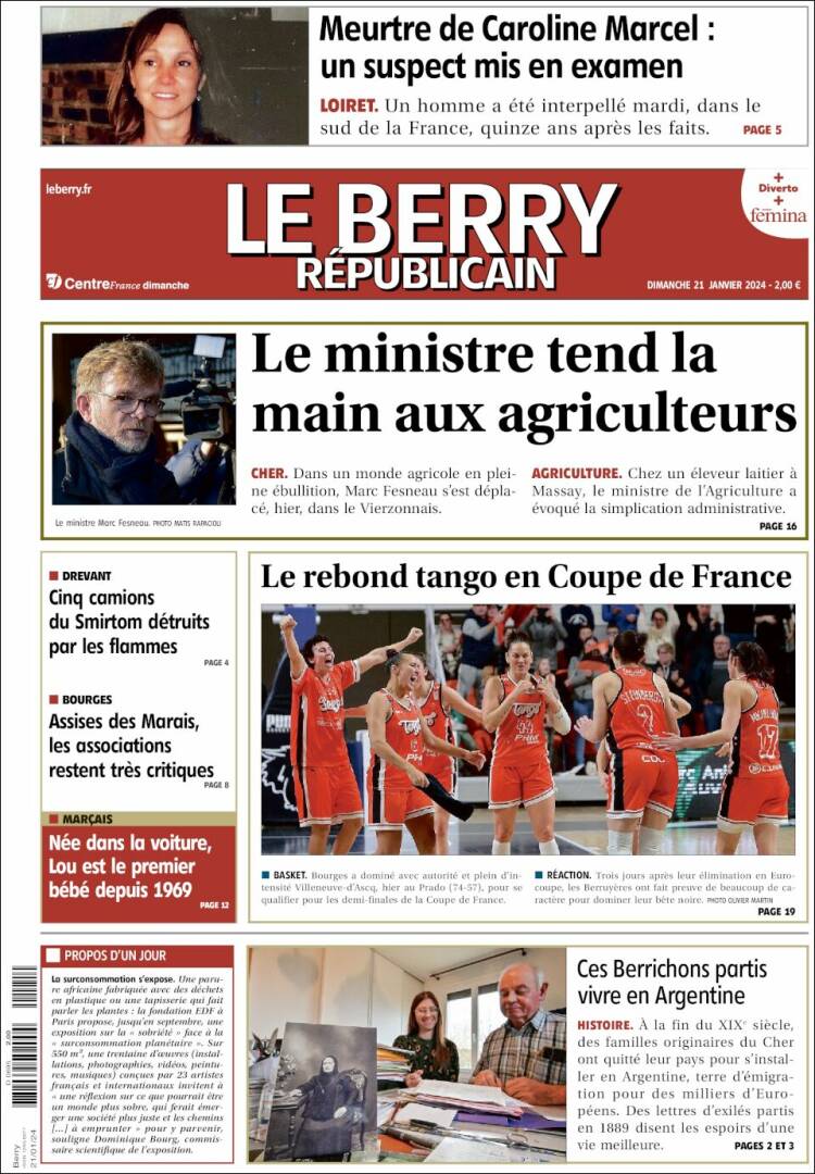 Portada de Berry Republicain (Francia)