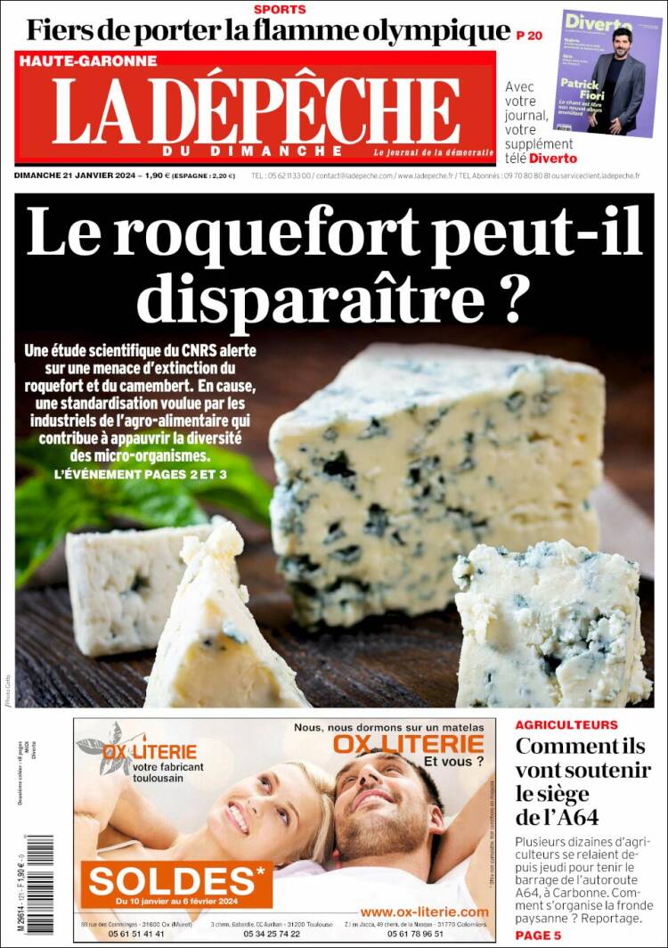 Portada de La Dépêche du Midi (Francia)