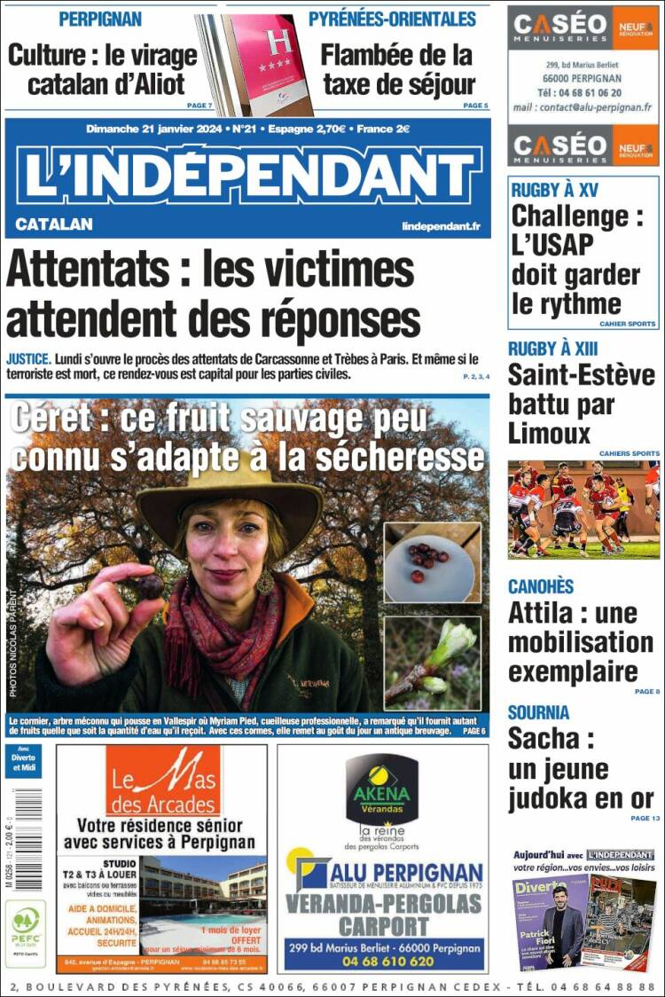 Portada de Le Indépendant (Francia)