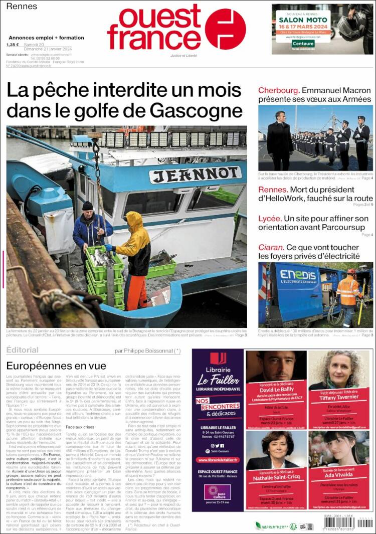 Portada de Ouest France (Francia)