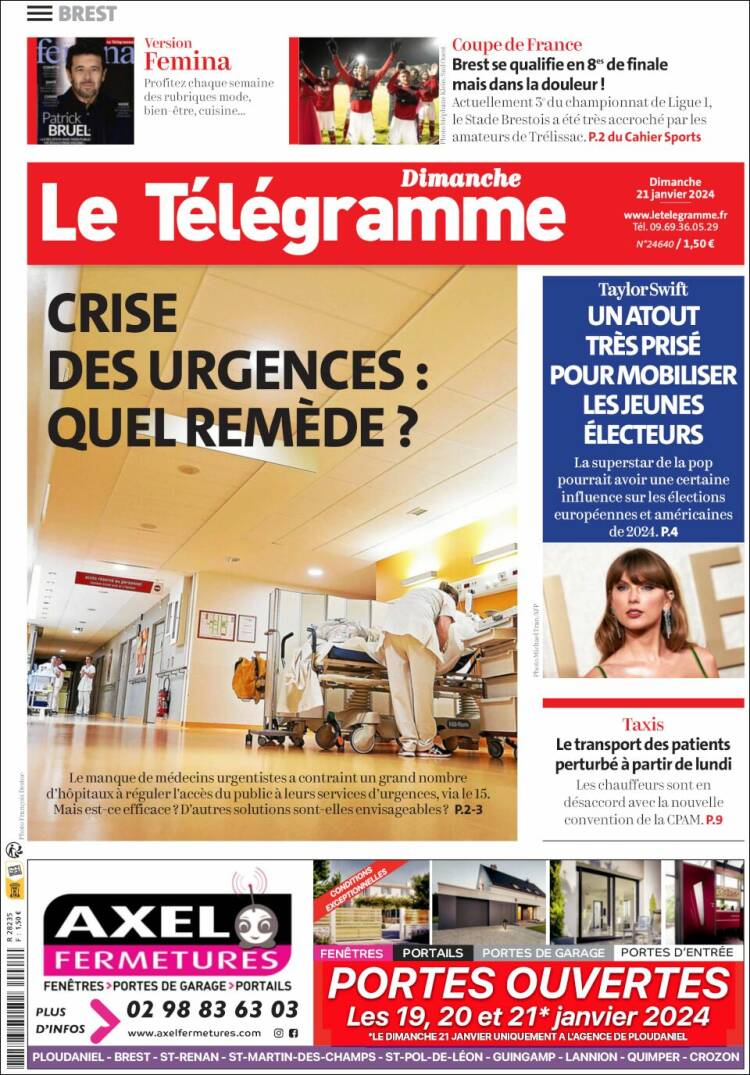 Portada de Télégramme (Francia)