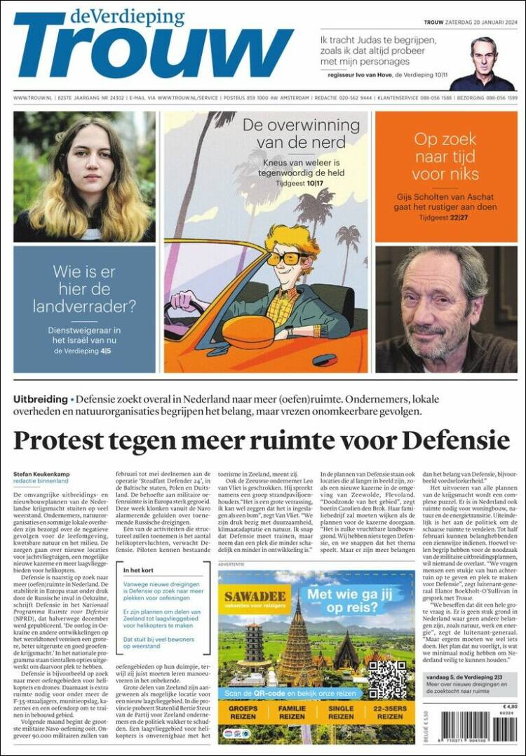Portada de Trouw (Pa&iacute;ses Bajos)