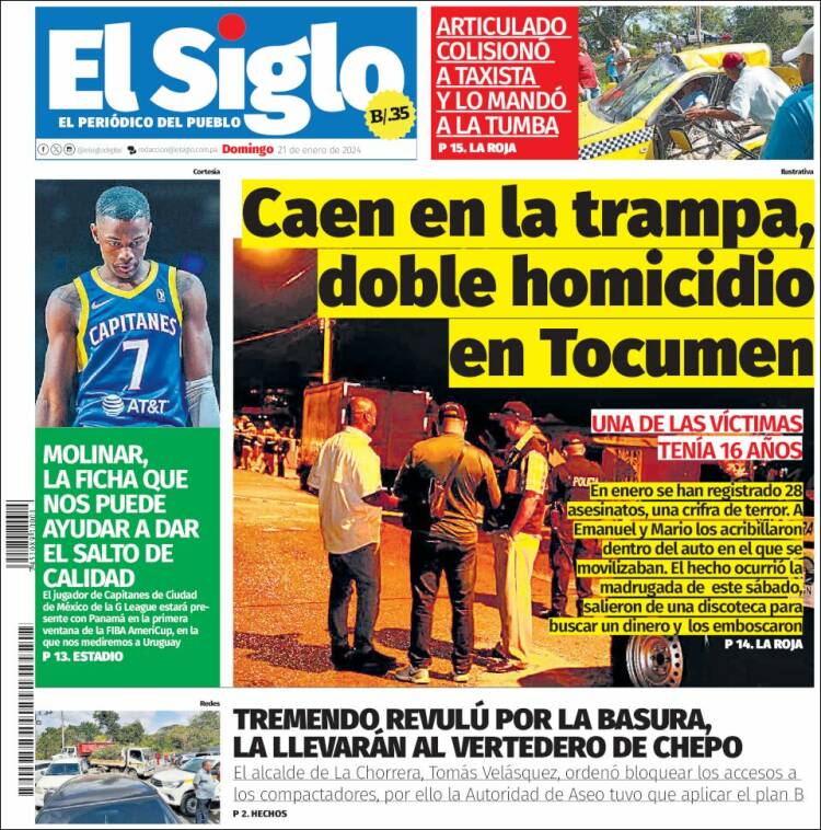 Portada de El Siglo (Panam&aacute;)