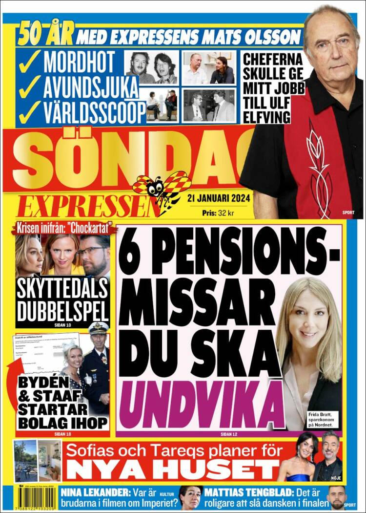 Portada de Expressen (Suecia)
