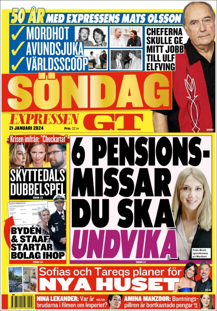 Portada de Göteborgstidningen (Suecia)