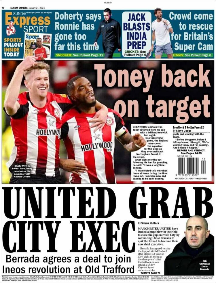 Portada de Express Sport (Reino Unido)