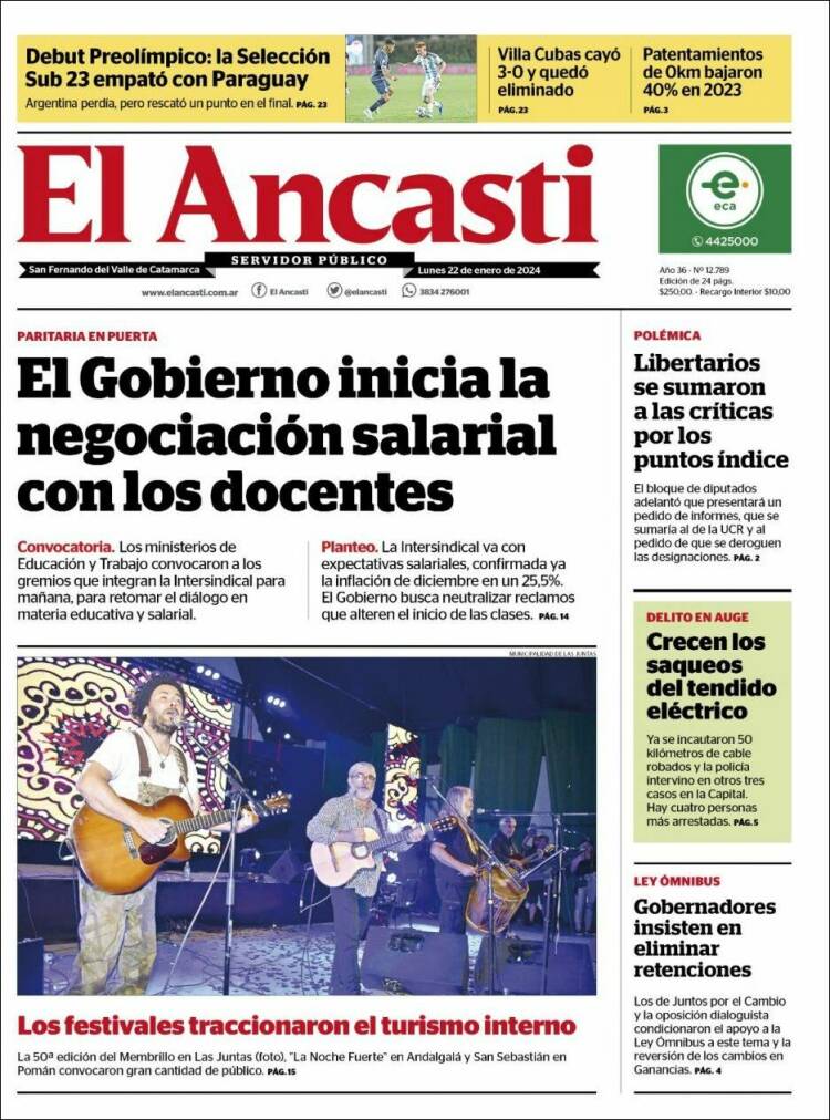 Portada de El Ancasti (Argentina)