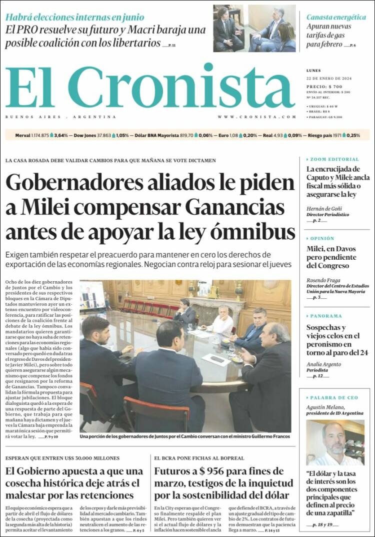 Portada de El Cronista Comercial (Argentina)