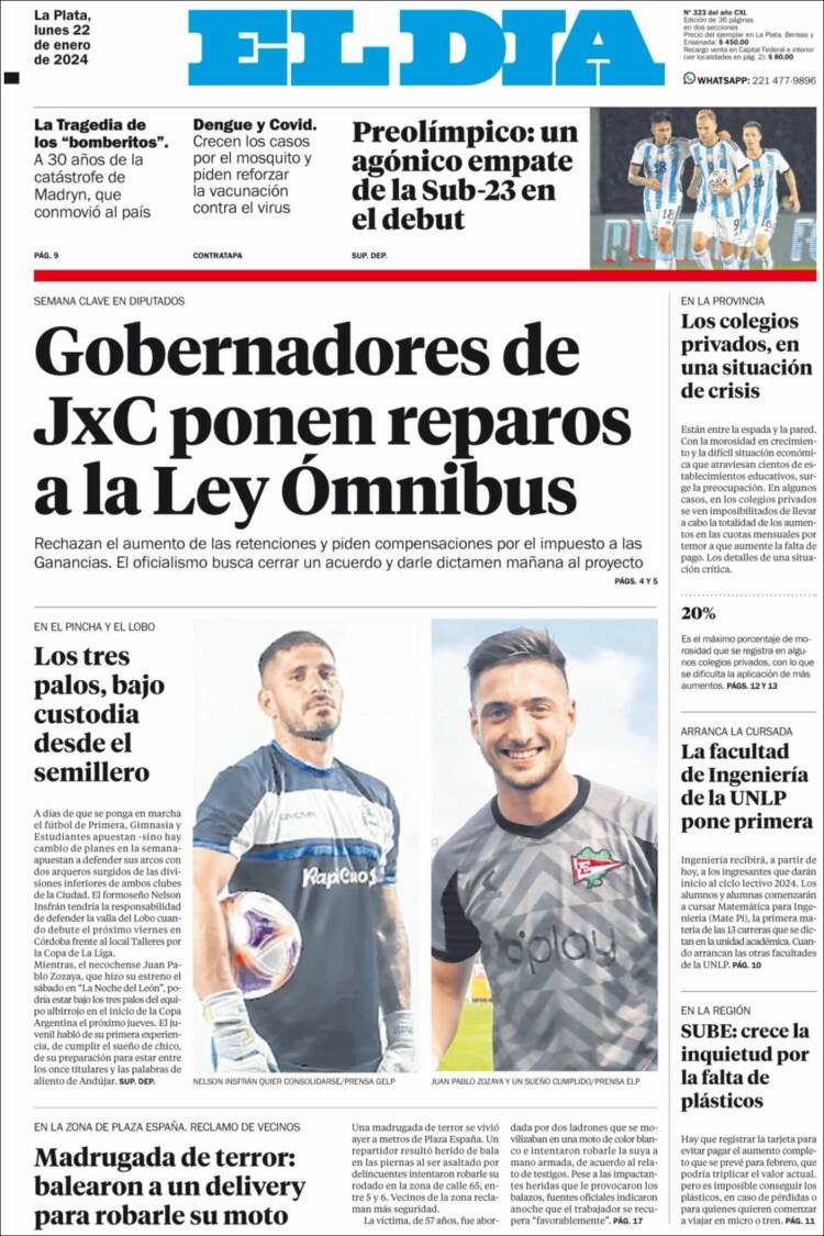 Portada de El Día de la Plata (Argentina)