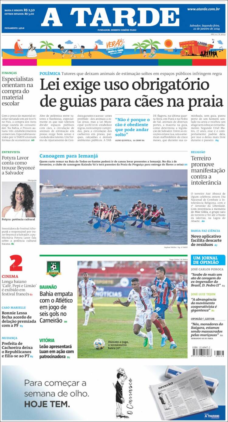 Portada de Diário A Tarde (Brasil)