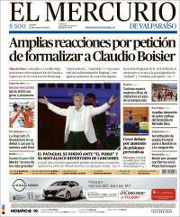 Portada de Mercurio de Valparaiso (Chile)