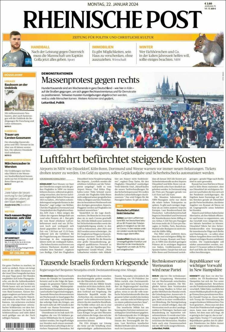 Portada de Rheinische Post (Alemania)