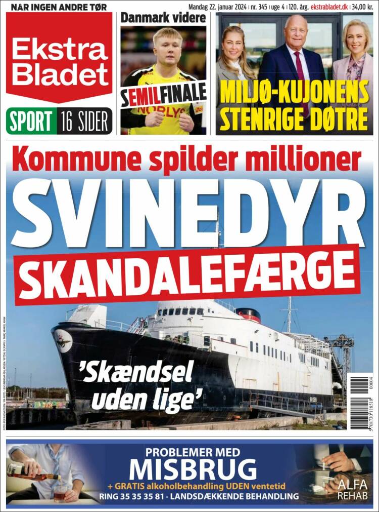 Portada de Ekstra Bladet (Dinamarca)