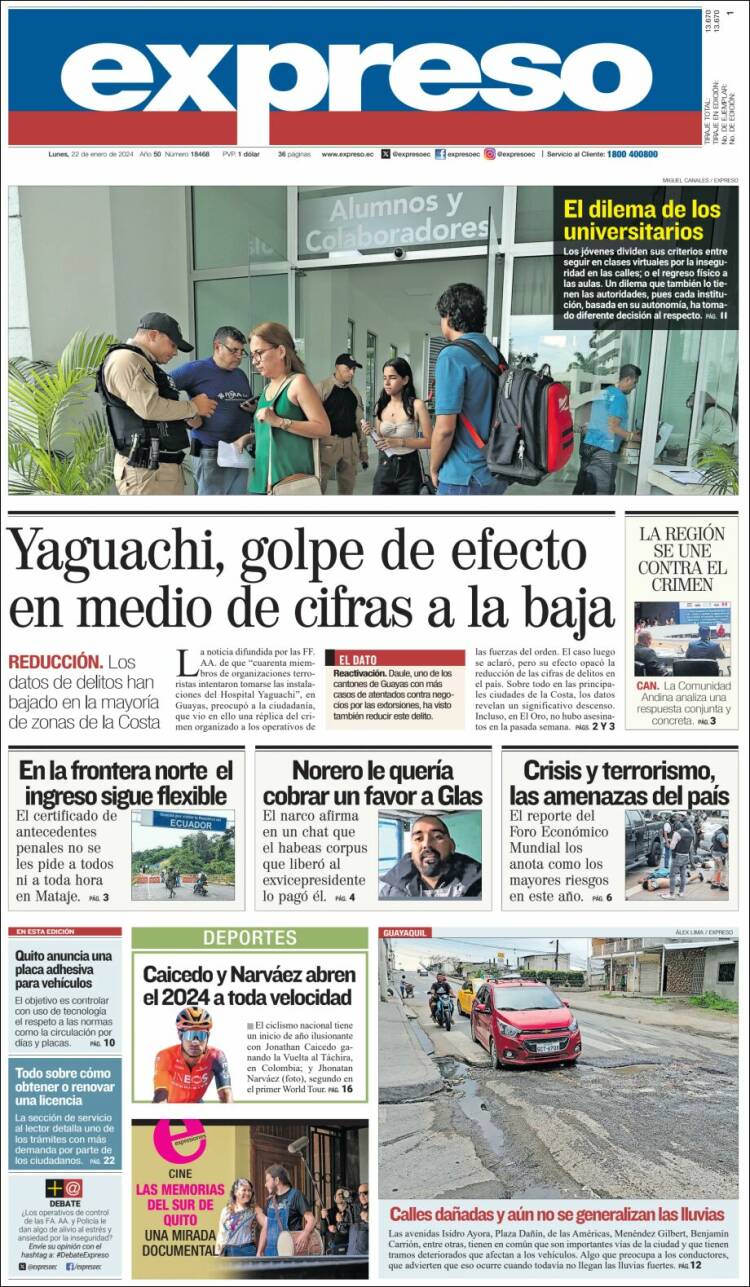 Portada de Expreso (Ecuador)