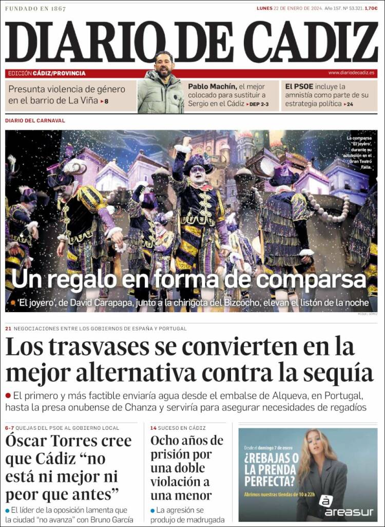 Portada de Diario de Cádiz (España)