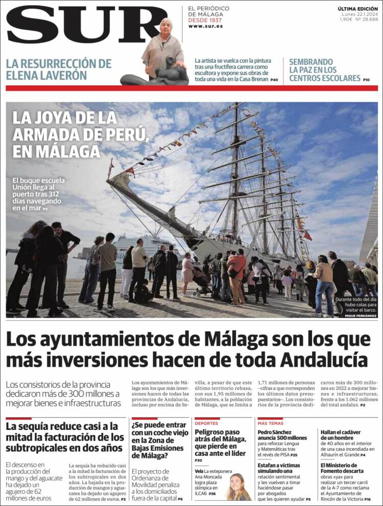 Portada de Diario el Sur (España)