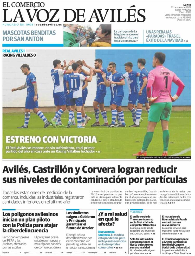 Portada de El Comercio - Avilés (España)