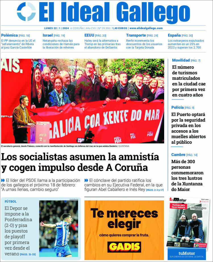 Portada de El Ideal Gallego (España)