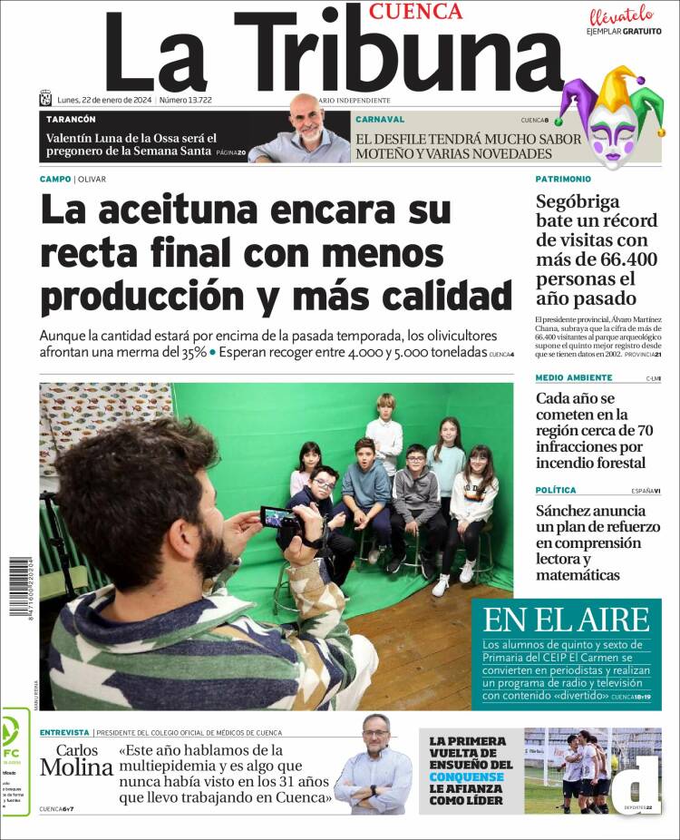 Portada de La Tribuna de Cuenca (España)