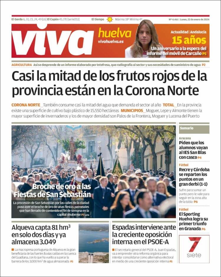 Portada de Viva Huelva (España)