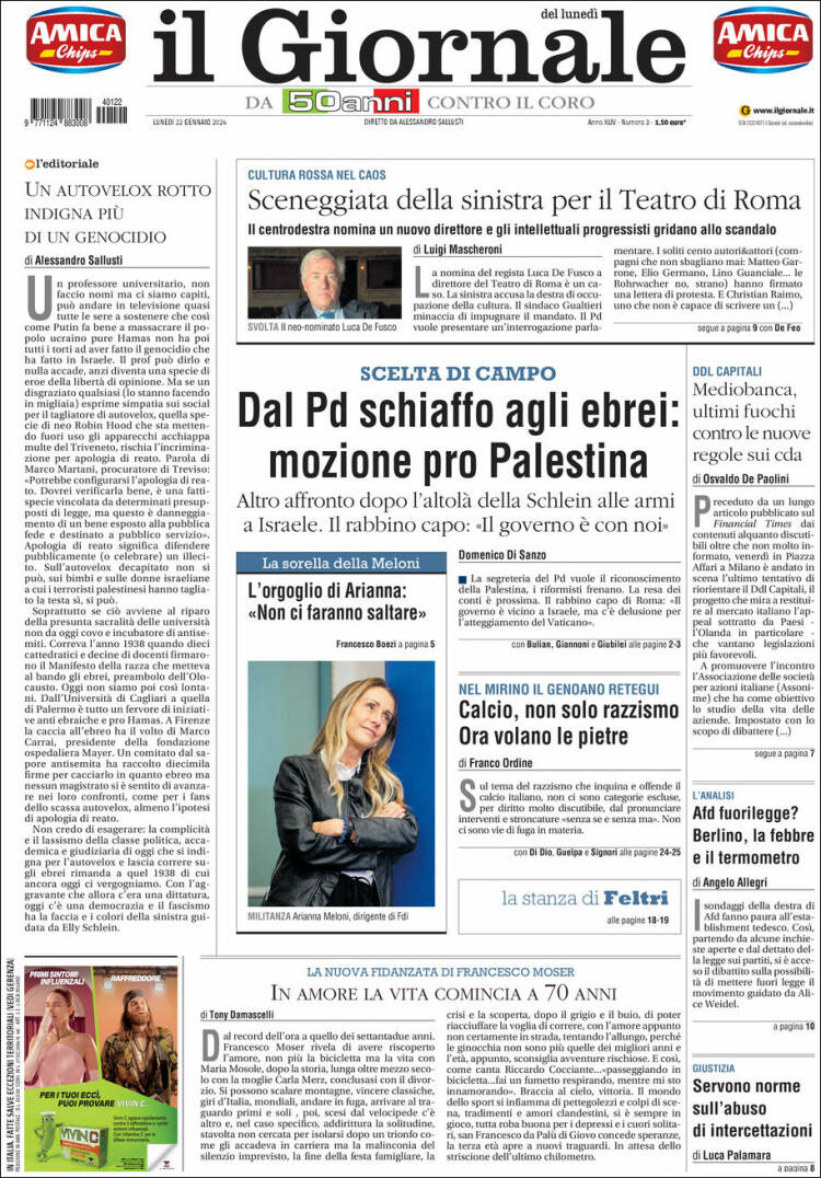 Portada de il Giornale (Italia)