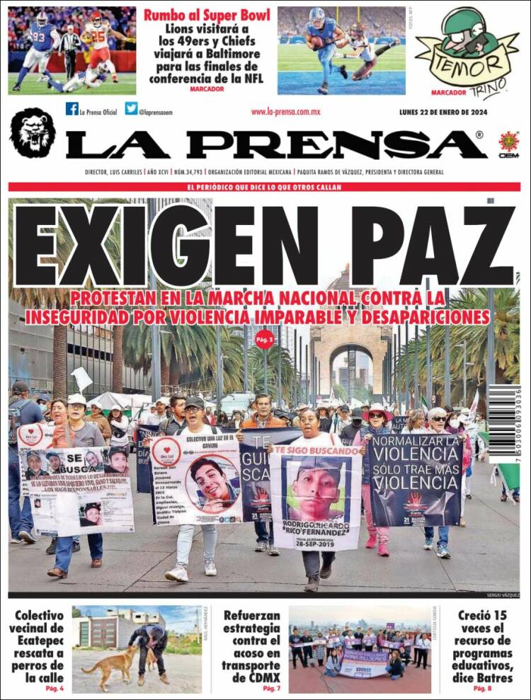 Portada de La Prensa (México)