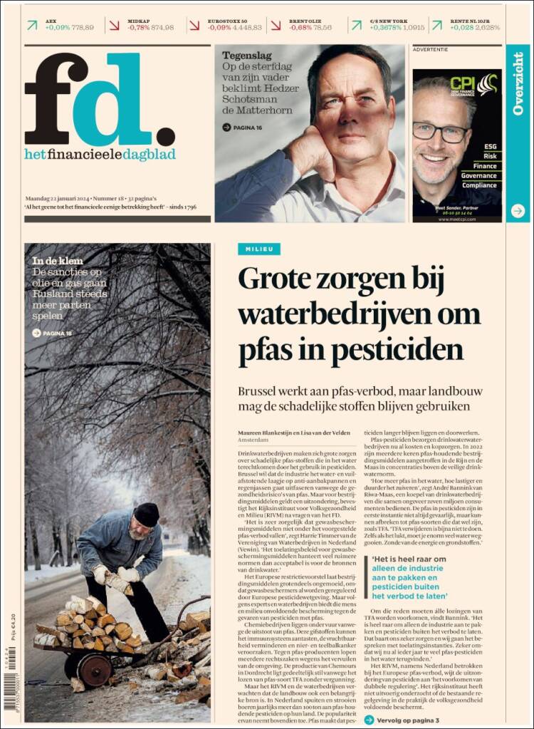 Portada de Het Financieele Dagblad (Pa&iacute;ses Bajos)