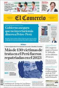 Portada de El Comercio (Per&uacute;)