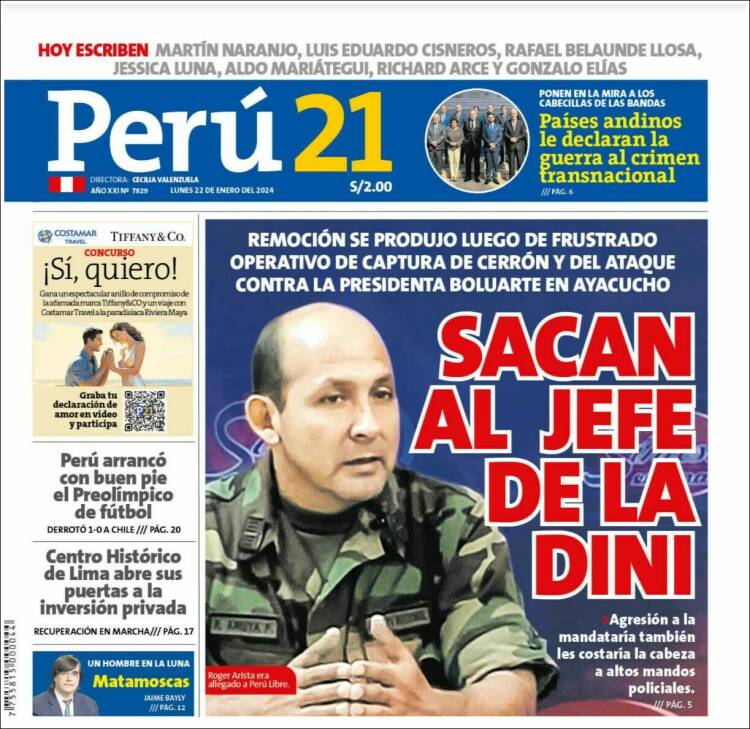 Portada de Perú 21 (Per&uacute;)