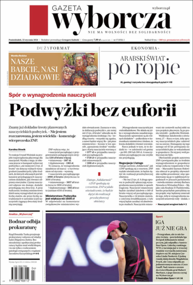 Portada de Gazeta Wyborcza (Polonia)