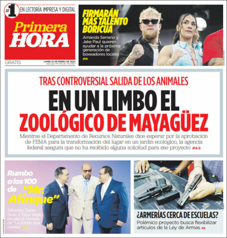 Portada de Primera Hora (Puerto Rico)