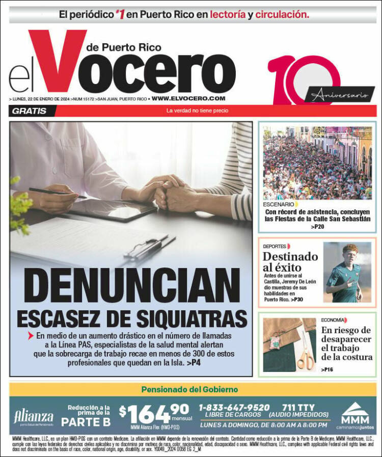 Portada de Vocero (Puerto Rico)