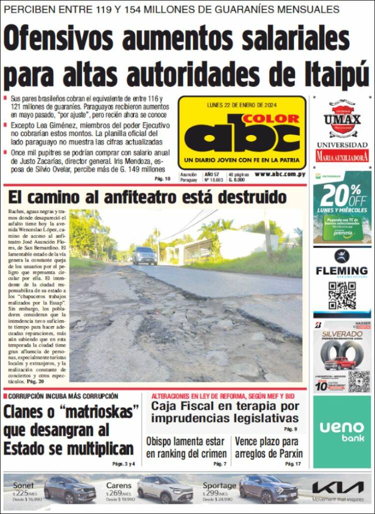 Portada de ABC Color (Paraguay)