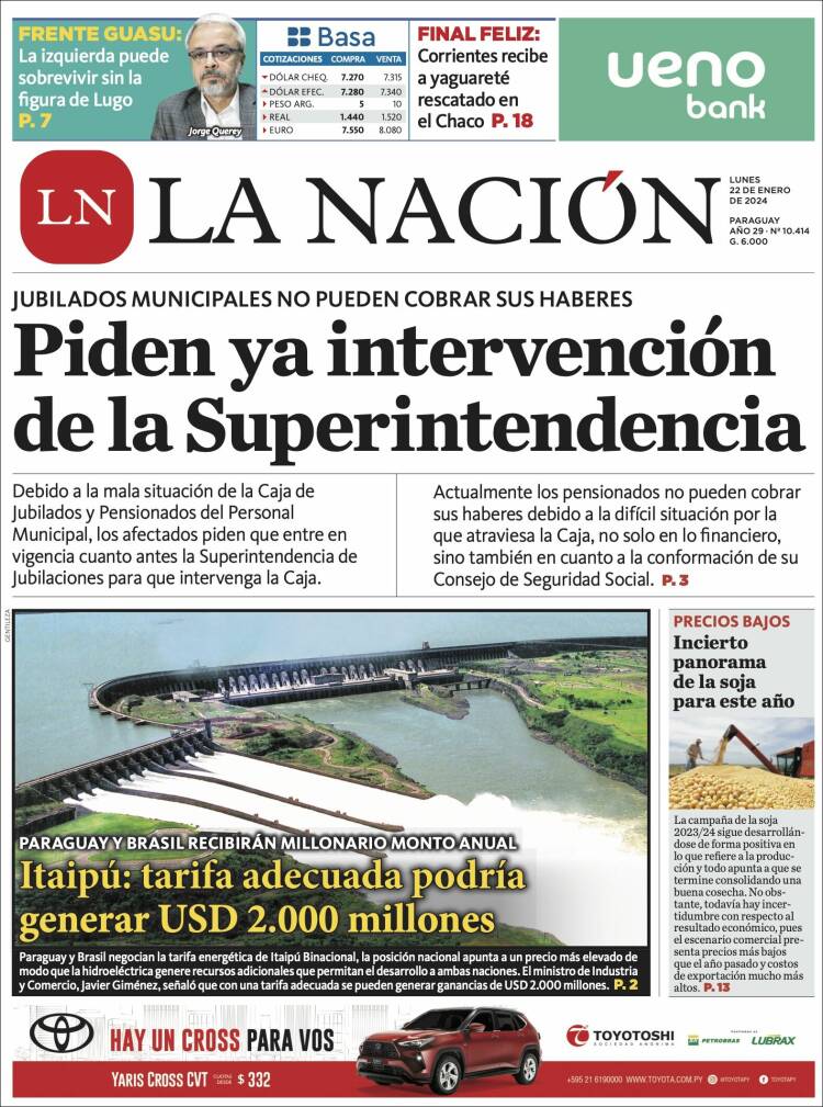 Portada de La Nación (Paraguay)