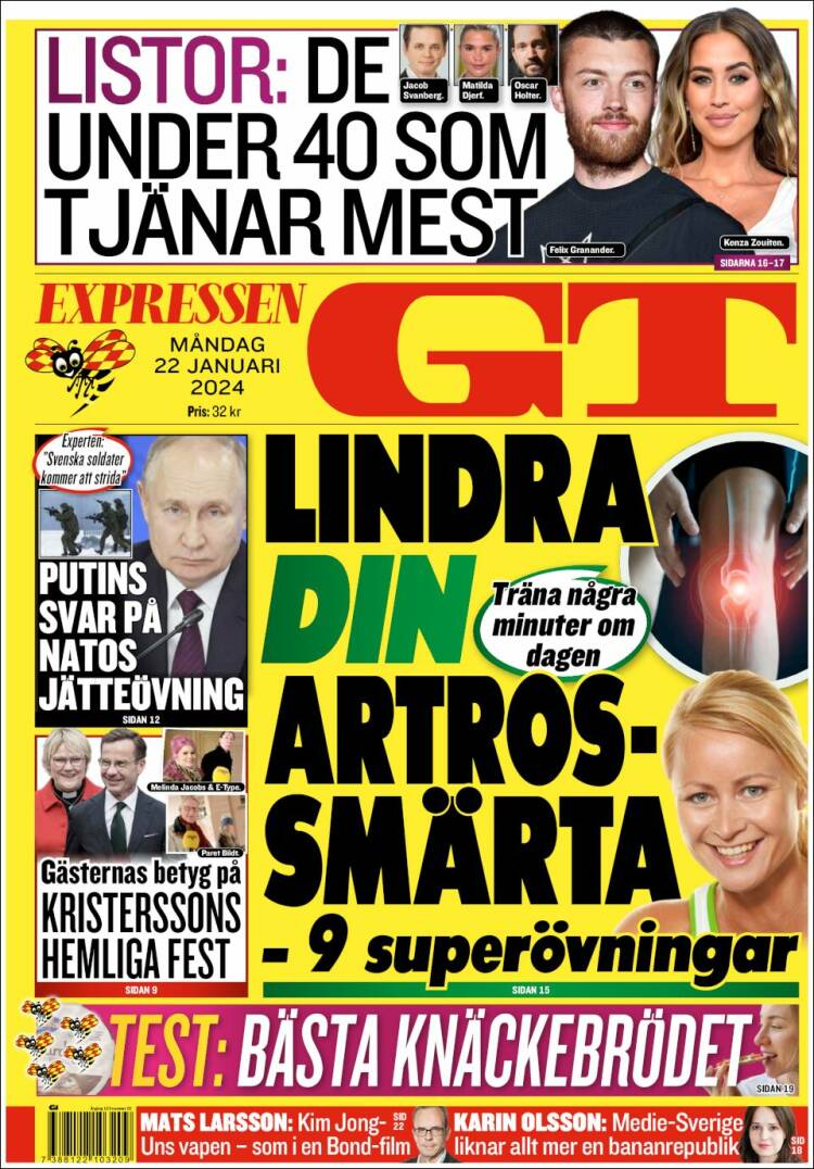 Portada de Göteborgstidningen (Suecia)