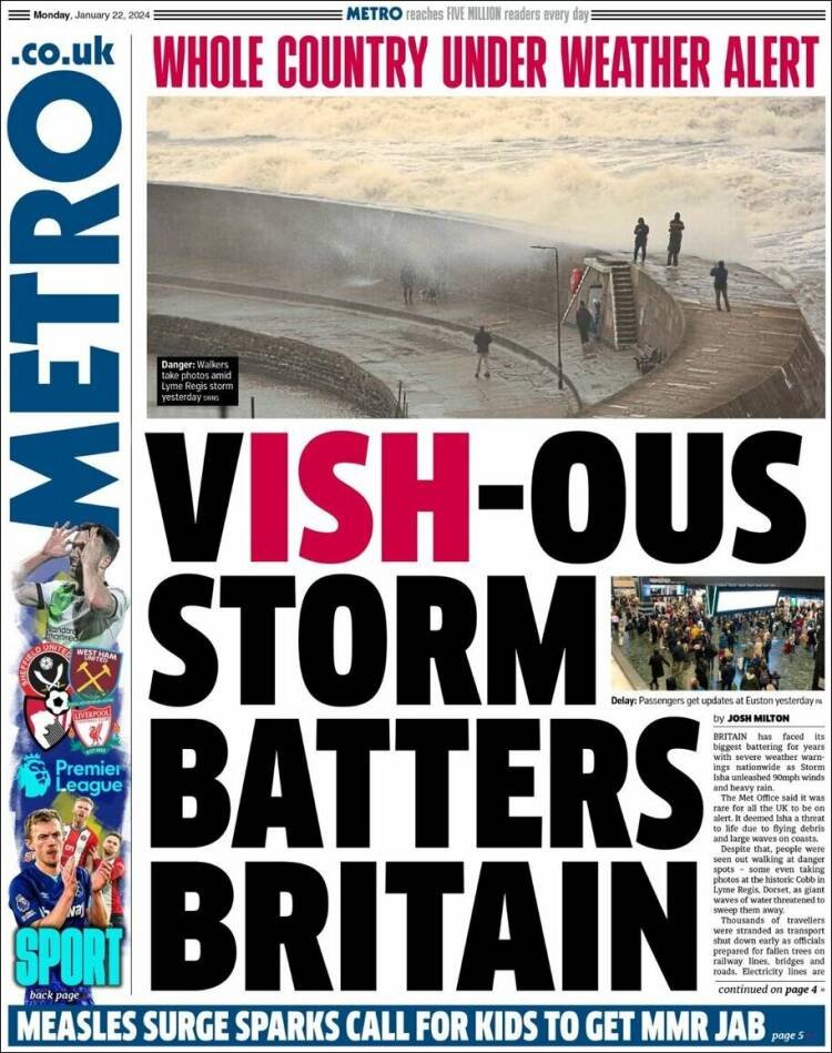 Portada de Metro (Reino Unido)