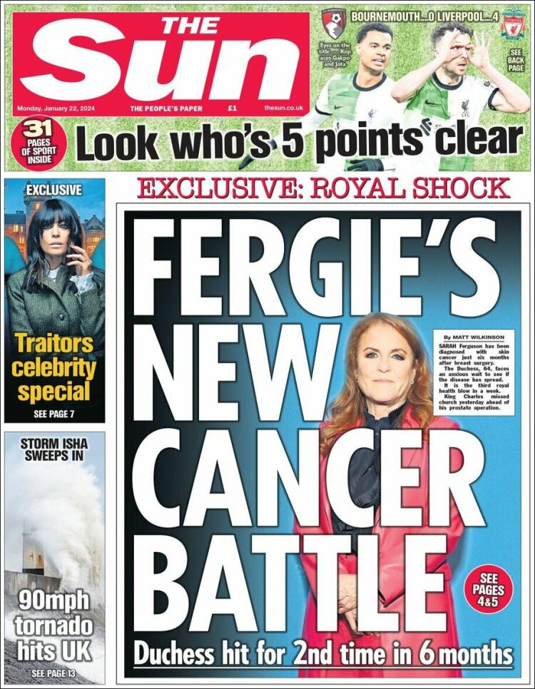 Portada de The Sun (Reino Unido)