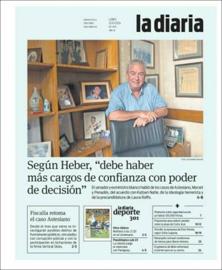Portada de La Diaria (Uruguay)