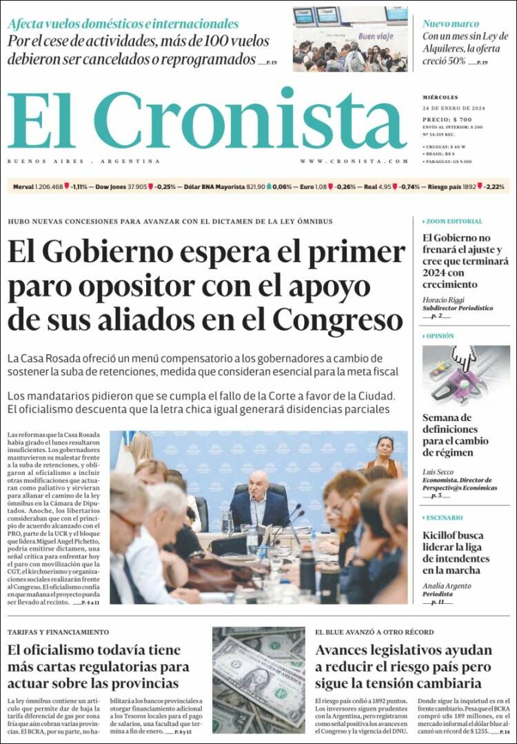 Portada de El Cronista Comercial (Argentina)