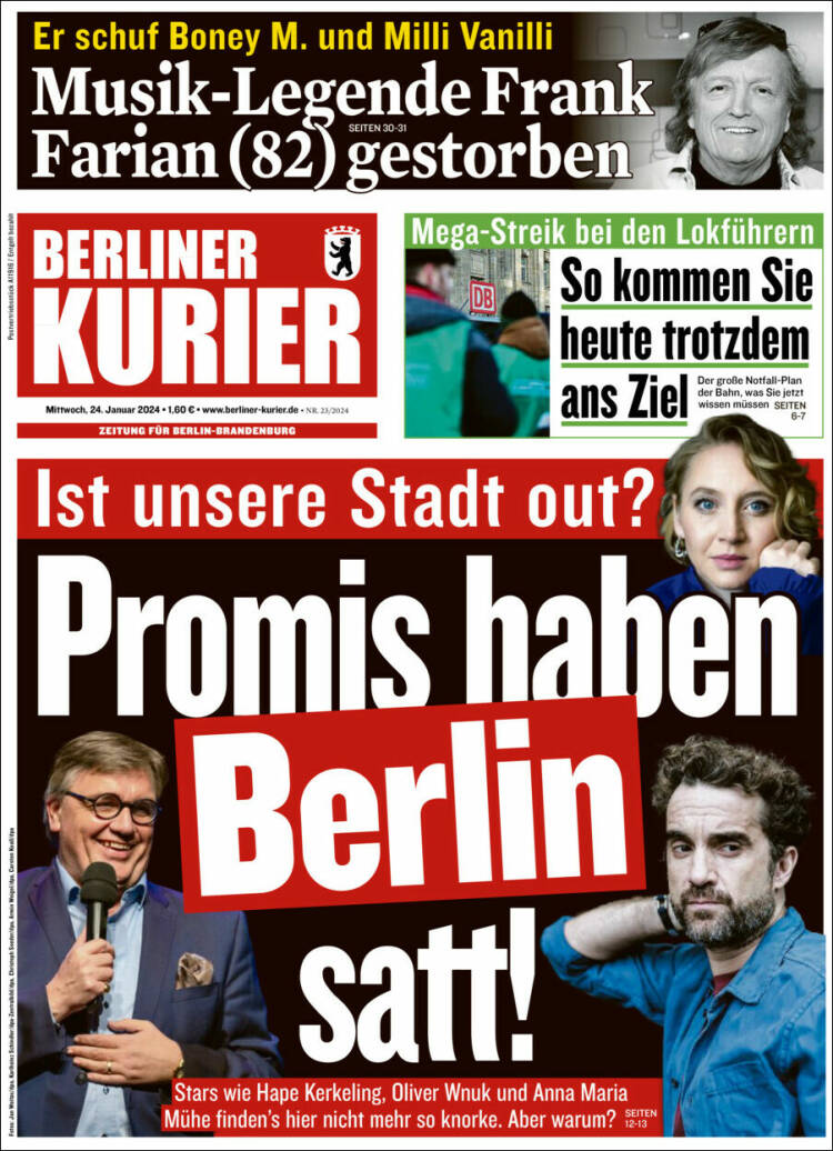 Portada de Berliner Kurier - Startseite BK (Alemania)