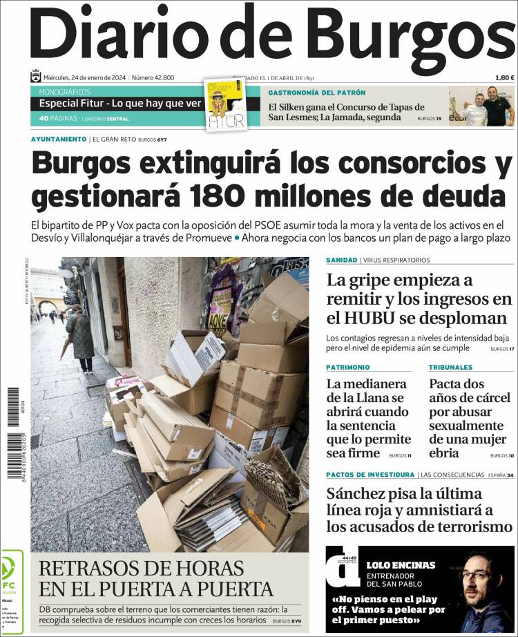 Portada de Diario de Burgos (España)