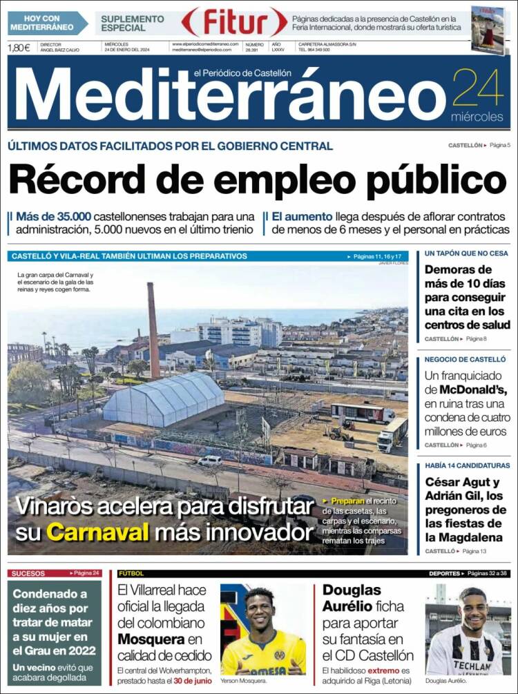 Portada de El Periódico Mediterraneo (España)